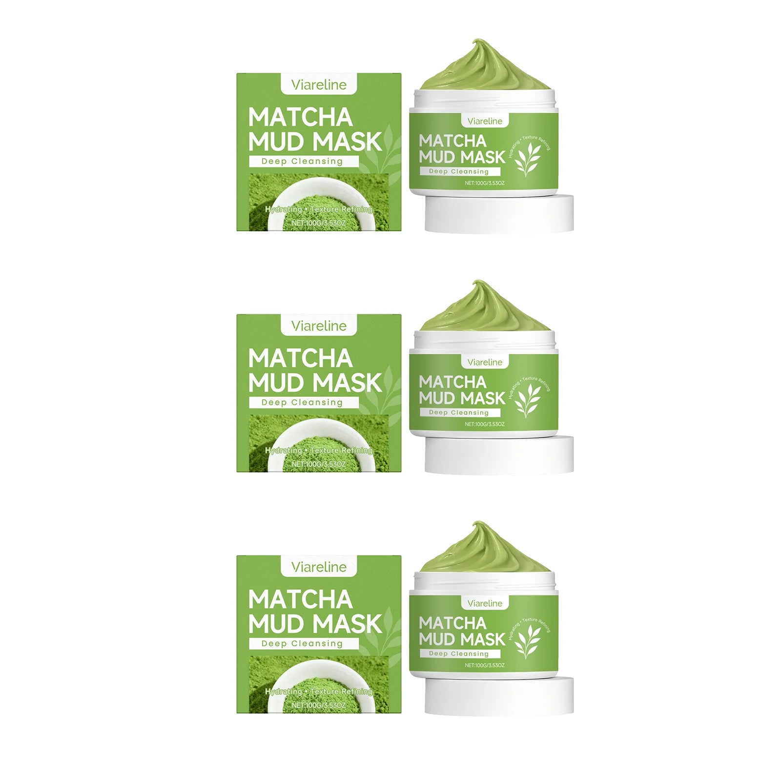 Matcha Mud Mask Deep Cleansing Brightening Hydrating Acne Blackhead Treatment Oil Control Shrink Pores Soft Refreshing Mud Mask Peaceful Pleasures Health and Wellness 300g boxed