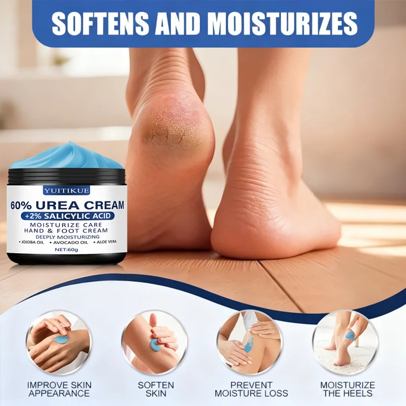 Urea Cream 60g - for Hands & Feet, Deeply Moisturizes & Softens Skin, Fast Absorption, Non-Greasy, All Skin Types Peaceful Pleasures Health and Wellness
