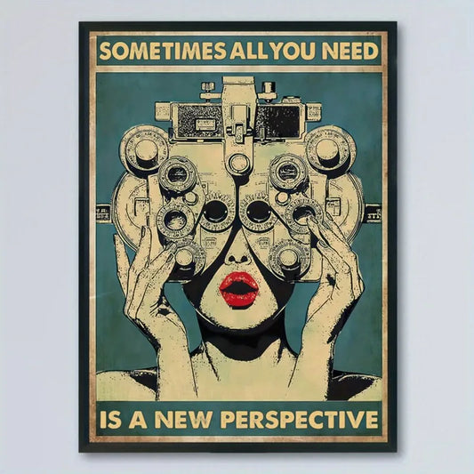 1pc Art Deco Retro Modern Inspirational Ophthalmology Head Illustration Canvas Poster, Frameless Wall Decor Art, Poster Wall Art Peaceful Pleasures Health and Wellness