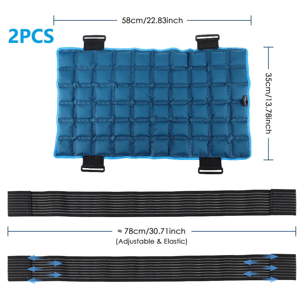 1PC Reusable Hot Cold Gel Pack Large Ice Pack Cooling Mat for Back/Knee/Calf/Shoulder Relaxation for First Aid Sports Sprain Peaceful Pleasures Health and Wellness 2 PCS