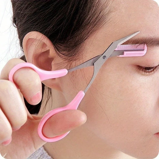 Stainless Steel Eyebrow Trimming Scissors With Comb, Safe Eyebrow Trimming Makeup Tool, Precise Creation Of Perfect Eyebrow Shap Peaceful Pleasures Health and Wellness