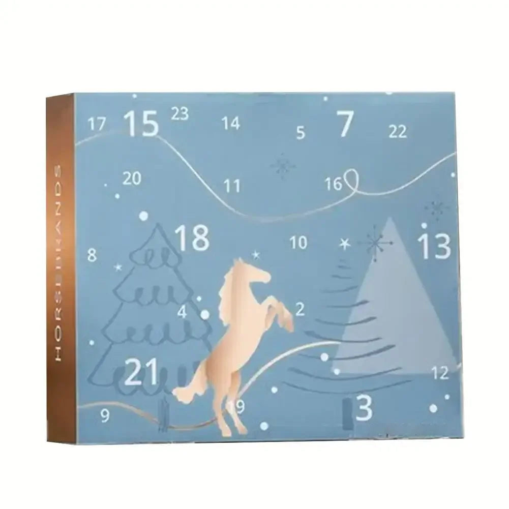 HORSEBRANDS Advent Calendar 2025 24 Days Countdown Surprises Gifts (7*Equipment, 9*Care, 5*Fashion, 3*Lifestyle) For Horse Love Peaceful Pleasures Health and Wellness 1PCS 1set