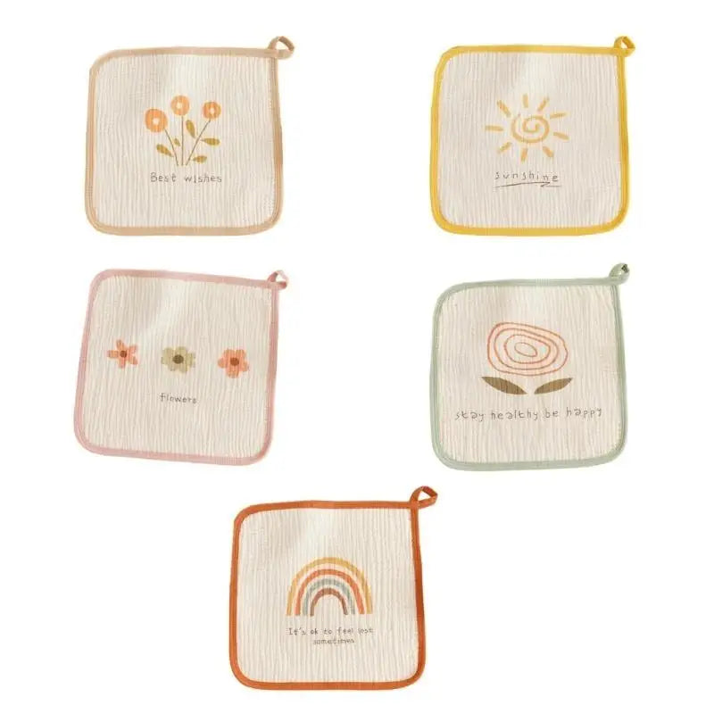 4-Layer Cotton Baby Washcloth | Soft Absorbent Crepe Towel