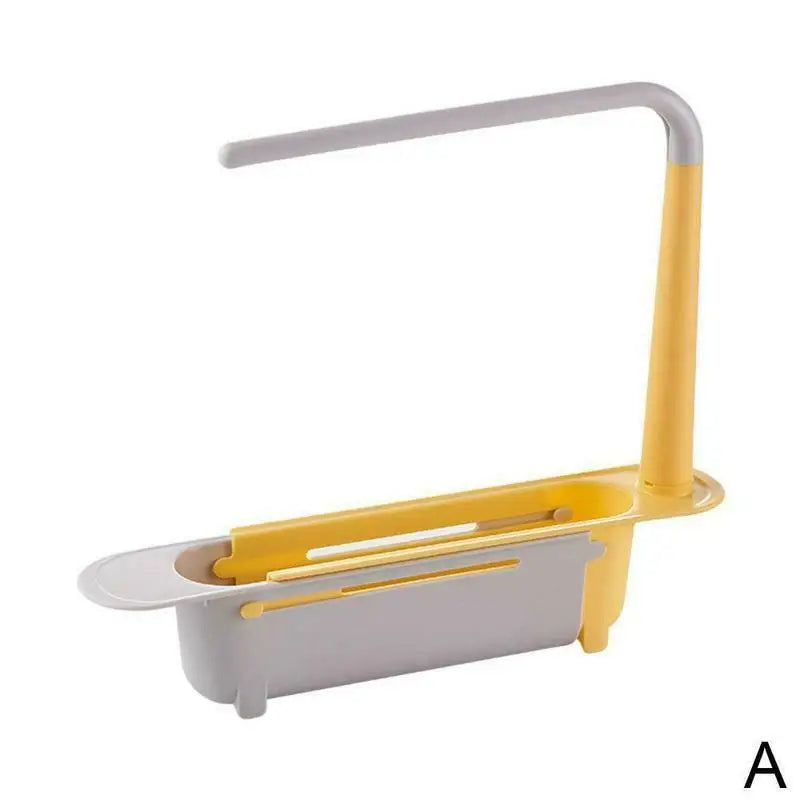 Kitchen Sink Drain Rack Telescopic Sink Shelf Sinks Organizer Soap Sponge Holder Storage Basket Kitchen Gadgets Accessories Tool Peaceful Pleasures Health and Wellness Orange