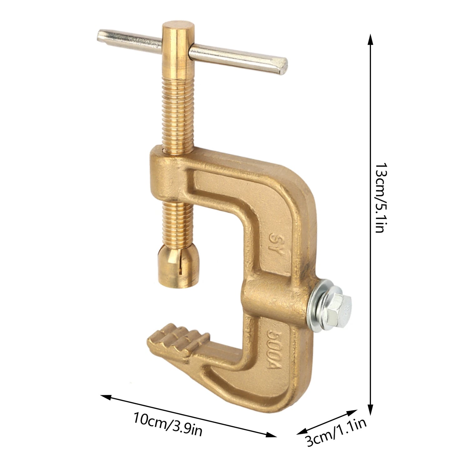 Power Ground Earth Clamp 500A Brass Material Classical G Shape