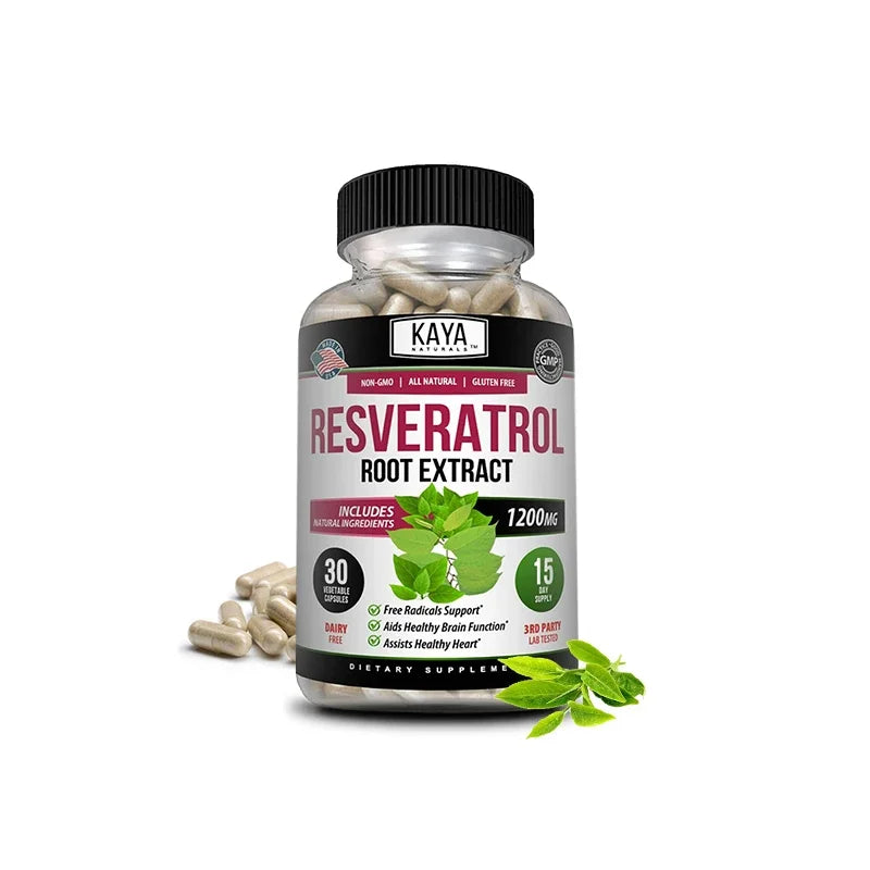 Resveratrol Capsules - Antioxidant Supplement to Support Circulatory Health and Overall Wellness - Non-GMO Peaceful Pleasures Health and Wellness 30 count--1 bottle