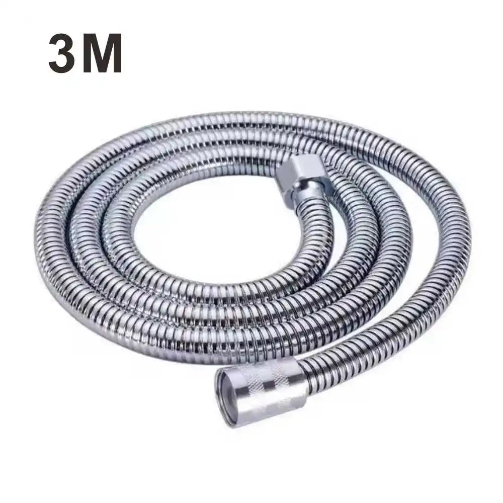 Stainless Steel Shower Hose 1.5M 2M 3M | Black & Silver