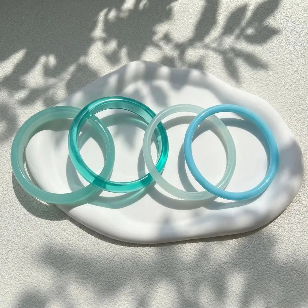 4Pcs Acrylic Stackable Bangle Set – Geometric Resin Bracelets Stackable Bangle Set Peaceful Pleasures Health and Wellness
