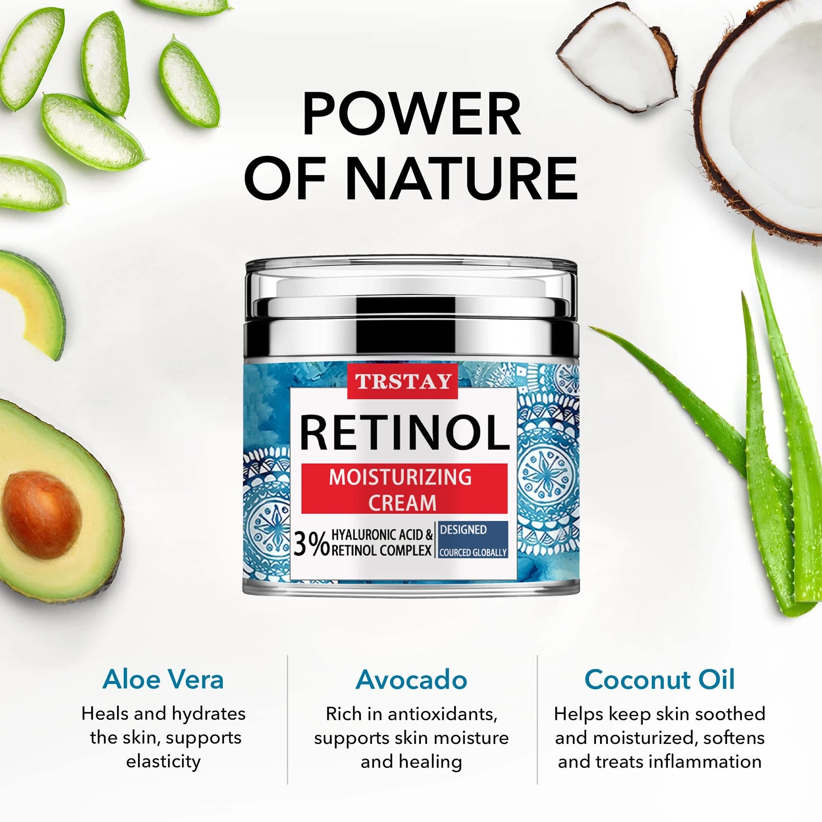 Retinol moisturizing face cream, mild and non irritating, moisturizes and nourishes the skin, leaving the skin soft and delicate Peaceful Pleasures Health and Wellness