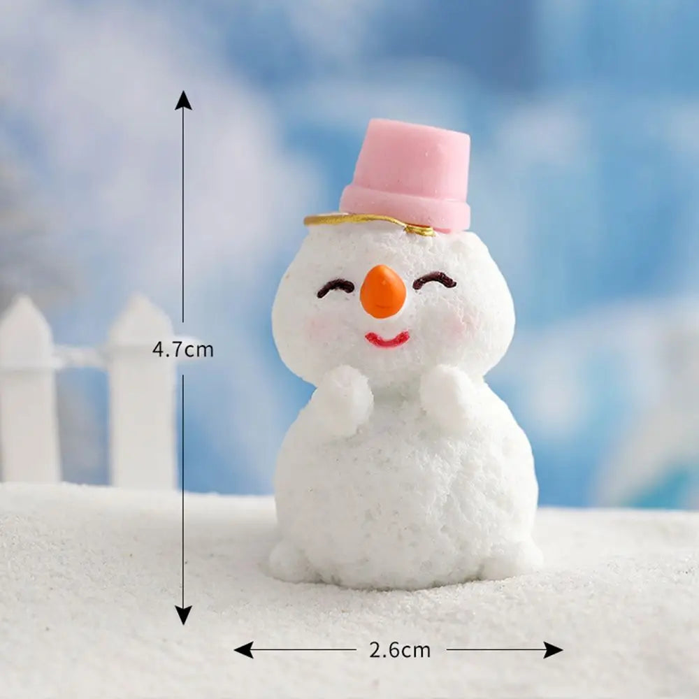 Snowman Bunny Resin Figurine | Micro Landscape Christmas Ornament