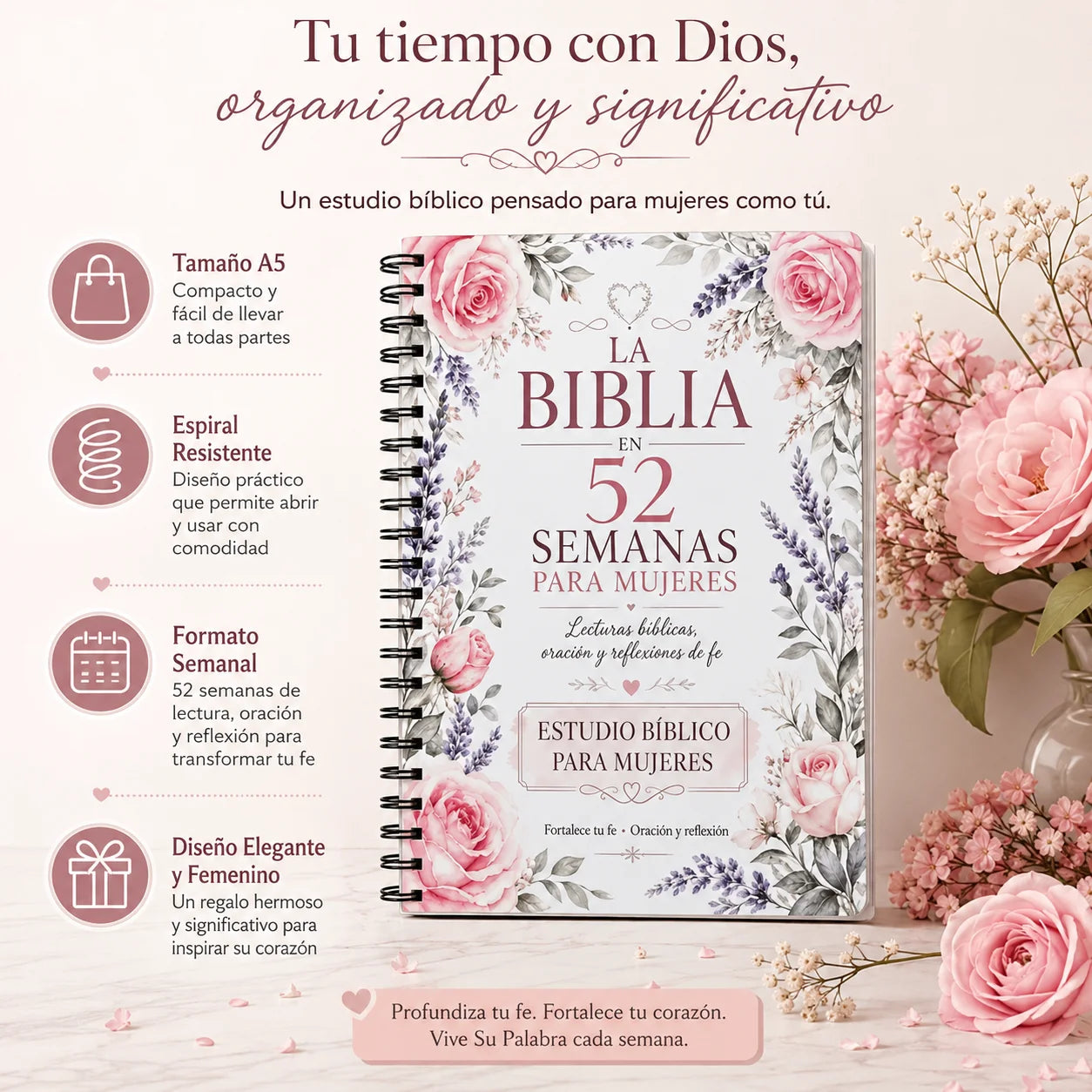 52 Week Bible Study Journal Women Devotional Planner Prayer Notebook