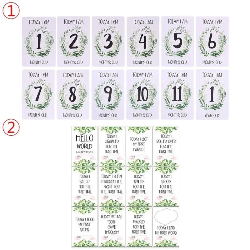 Baby Monthly Milestone Cards 0-12 Months | 12-Piece Set