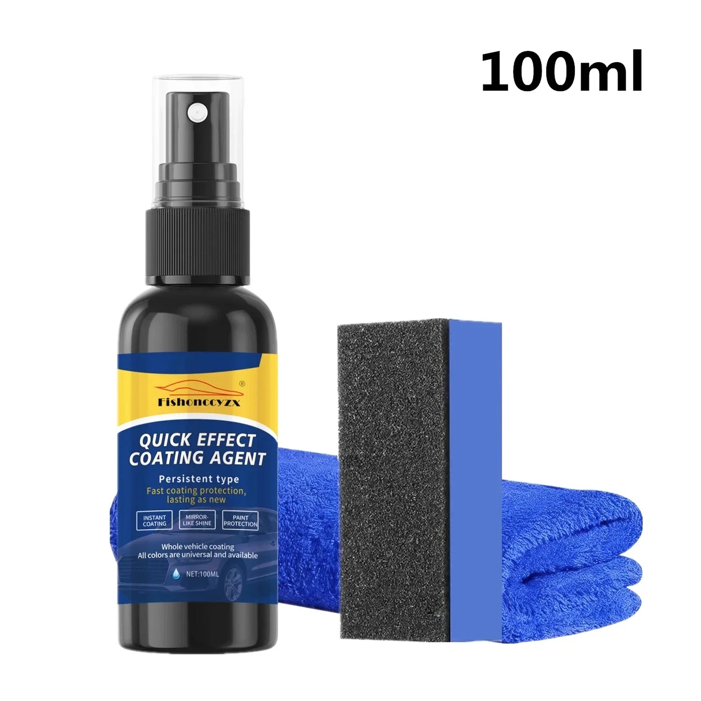 Car Coating Spray Quick Effect Coating Agent Coat Car Wax Car Scratch Wax Coating Spray Oil Film Emulsion Glass Cleaner Peaceful Pleasures Health and Wellness 100ml set