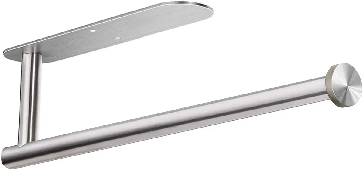 Self Adhesive Paper Towel Holder Under Cabinet Mount Wall Paper Roll Rack Kitchen Cabinet Bathroom SUS304 Stainless Steel Black Peaceful Pleasures Health and Wellness 2305241701A
