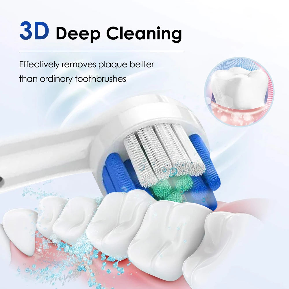Electric Toothbrush Rotary Rechargeable Teeth Cleaner for Adults Soft Bristles Rotating Round Brush Heads Smart Timer Toothbrush Peaceful Pleasures Health and Wellness