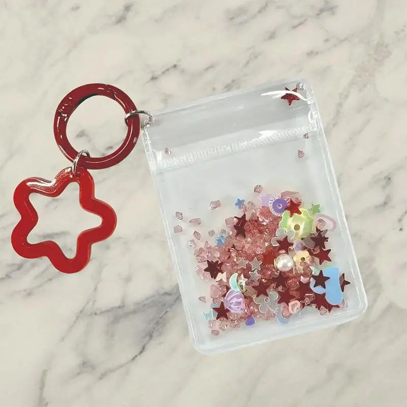 Mini Cartoon Bag Charm Pendant – Glitter Keychain Ornament