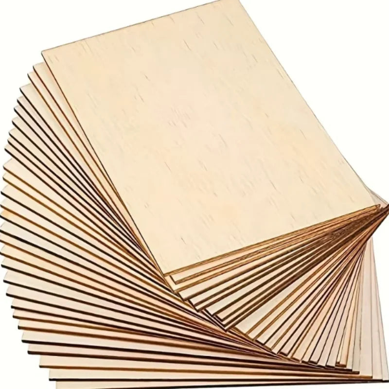 15Pcs 6X4in/15X10cm Rectangle Unfinished Wood Sheets for Crafts House Aircraft Ship Boat Arts, School Projects, DIY Wooden Peaceful Pleasures Health and Wellness 15Pcs