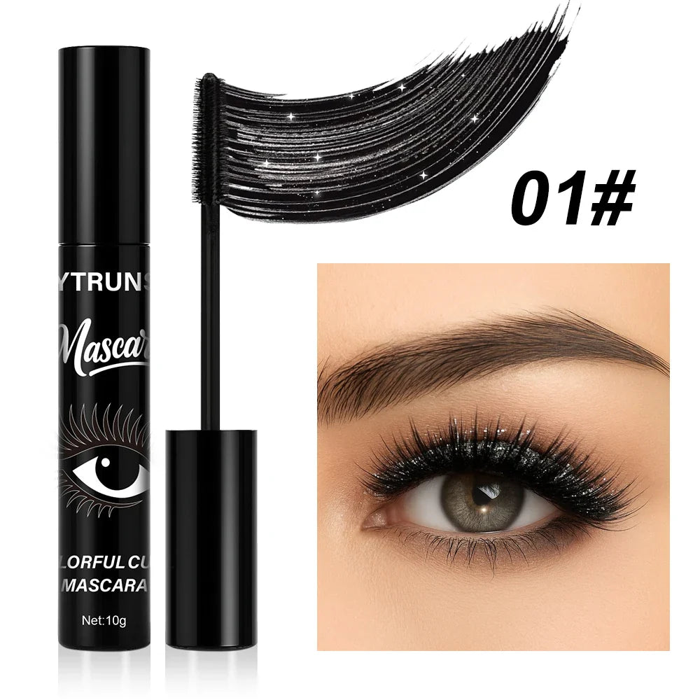 8 Color Glitter Mascara – Waterproof, Lengthening & Volumizing