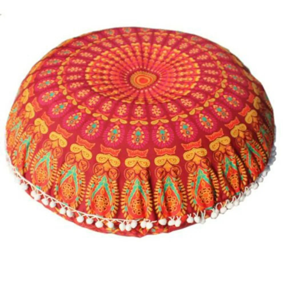 Round Pattern Pillowcase Bohemian Cushion Cover Floor Printed Pillows