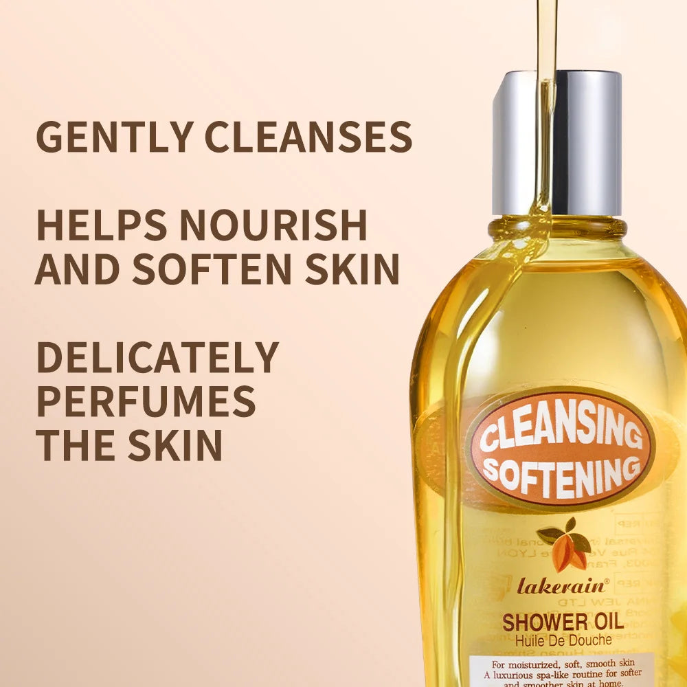 Lakerain Almond Shower Oil Gentle Full-body Cleanse Moisturize Irresistible Subtle Scent Silky Foam Ideal Body Care Shower Oil Peaceful Pleasures Health and Wellness