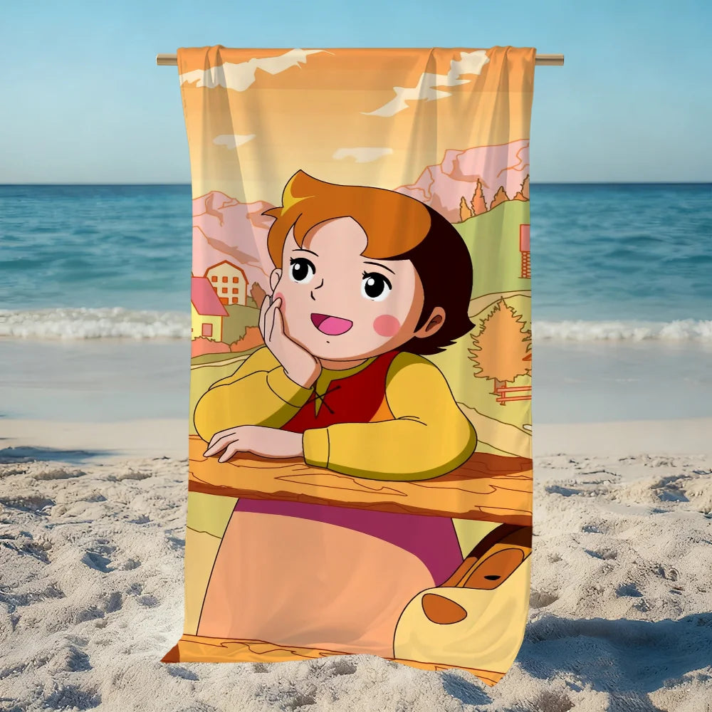 Anime Heidi Cute Quick-Dry Beach Towel | Soft Pool & Travel Quick-Dry Beach Towel Peaceful Pleasures Health and Wellness
