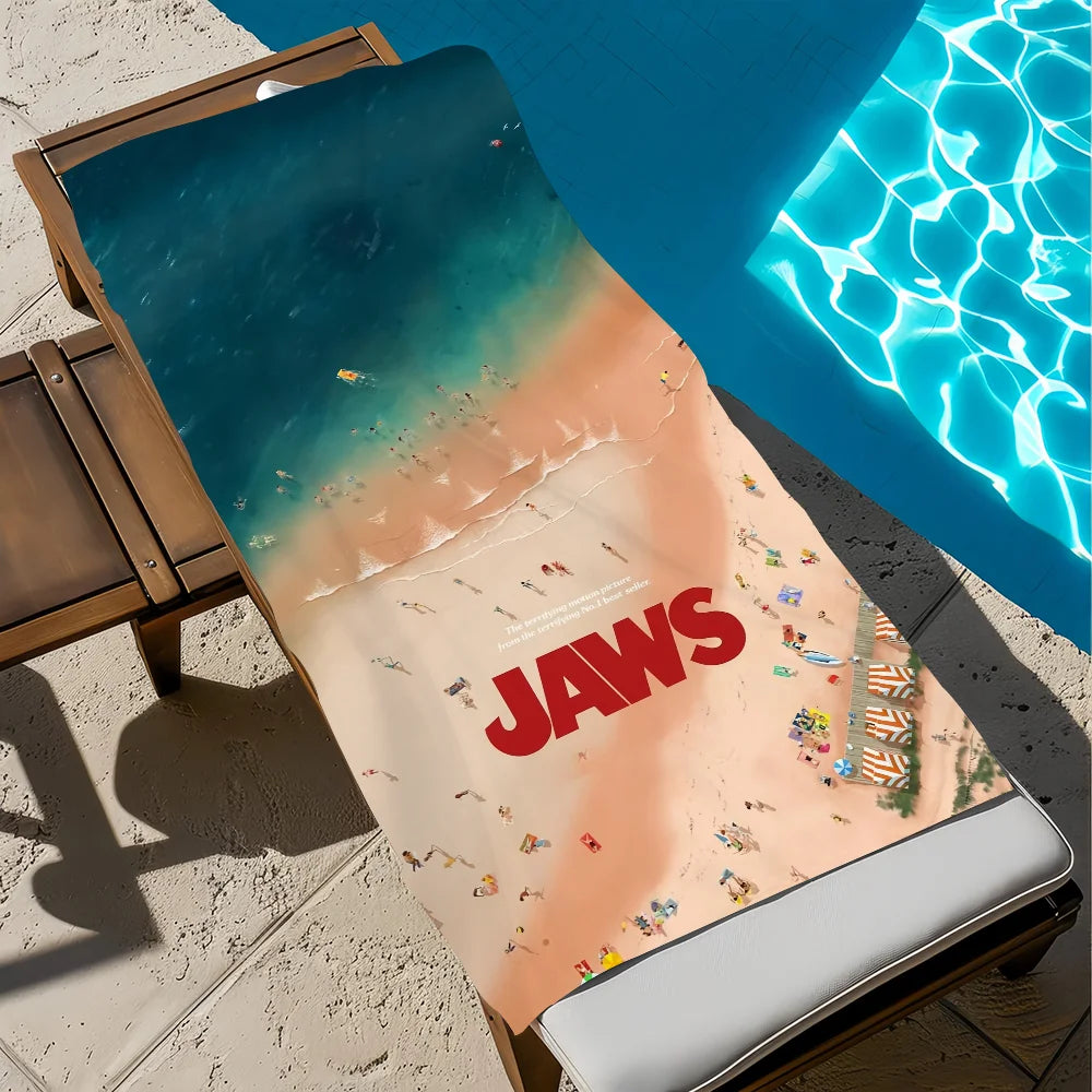 Jaws Movie Quick-Dry Beach Towel | Soft Pool & Travel Towel Beach Towel Peaceful Pleasures Health and Wellness z5 STJ150x200CM