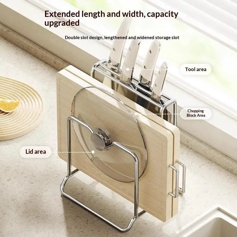 Stainless Steel Knife Rack & Kitchen Countertop Organizer Knife Storage Rack Peaceful Pleasures Health and Wellness