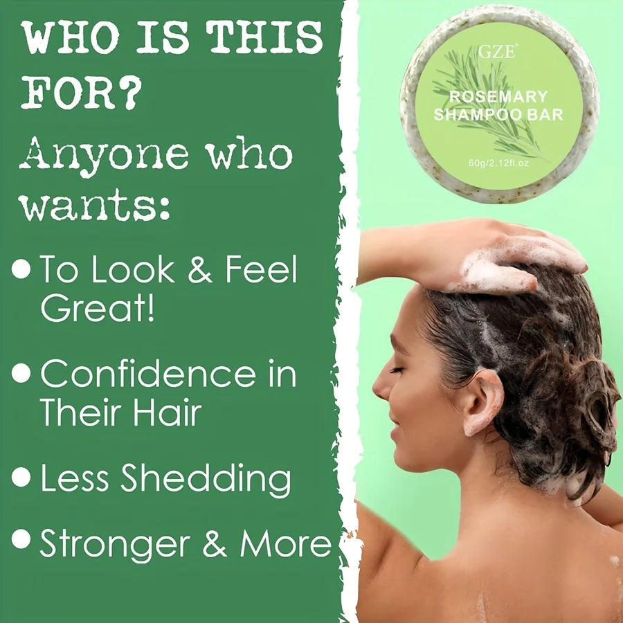 GZE Rosemary Shampoo Bar – Oil Control & Hair Strengthening Rosemary Shampoo Bar Peaceful Pleasures Health and Wellness