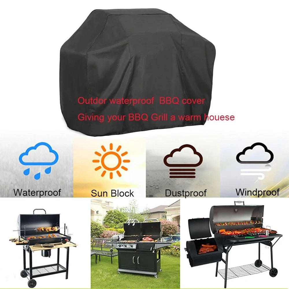 1Pcs BBQ Cover Outdoor Rain Protective Barbecue Cover BBQ Grill Barbeque Cover Anti-Dust Waterproof Weber Heavy Duty Charbroil Peaceful Pleasures Health and Wellness