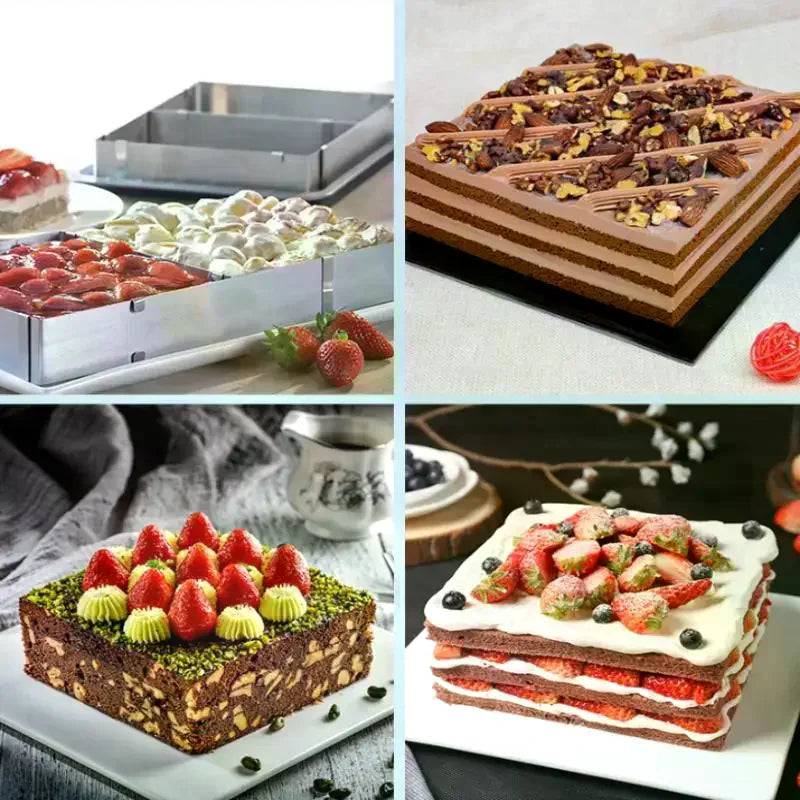 Adjustable Rectangular Cake Mold Ring | Stainless Steel Baking