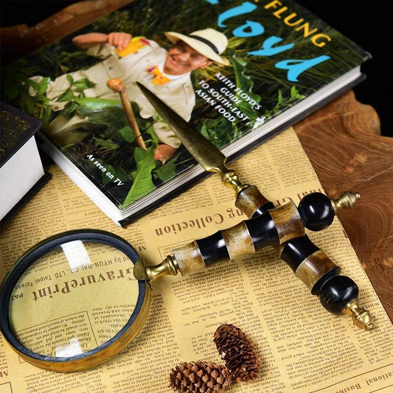 Household Goods, Retro Brass Horn Magnifying Glass, Sample Room, Soft Decoration, Props and Ornaments Peaceful Pleasures Health and Wellness
