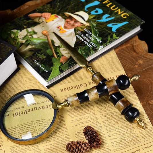 Household Goods, Retro Brass Horn Magnifying Glass, Sample Room, Soft Decoration, Props and Ornaments Peaceful Pleasures Health and Wellness