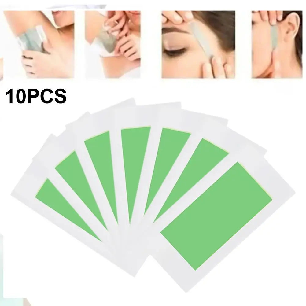 10-Piece Cold Wax Strips – Face, Legs & Body Hair Removal