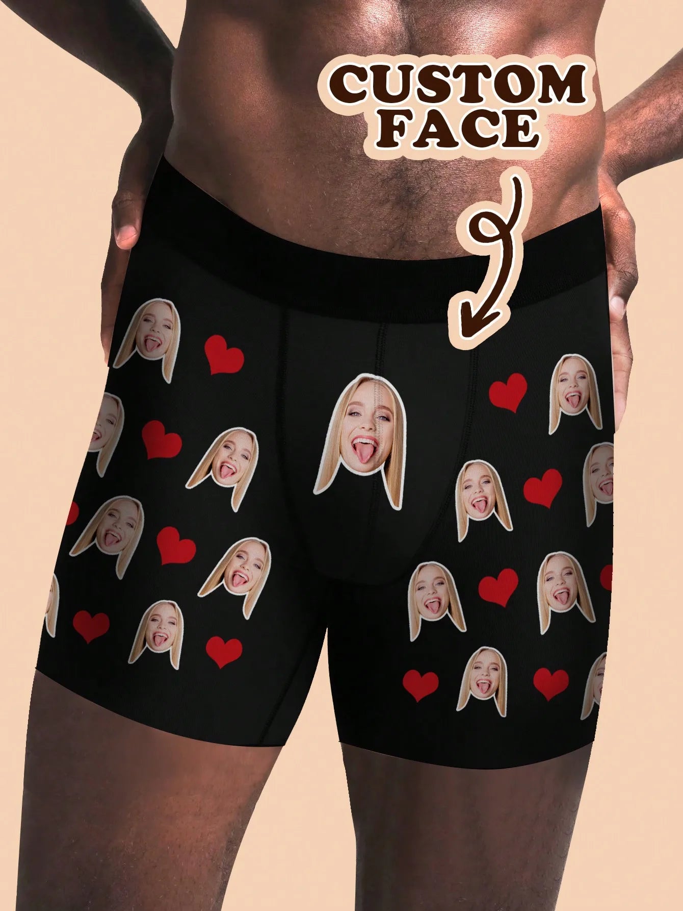 Custom Valentines Day Boxer Briefs For Men Personalized Photo Underwear Gift For Husband Boyfriend Anniversary Funny Face Print Peaceful Pleasures Health and Wellness