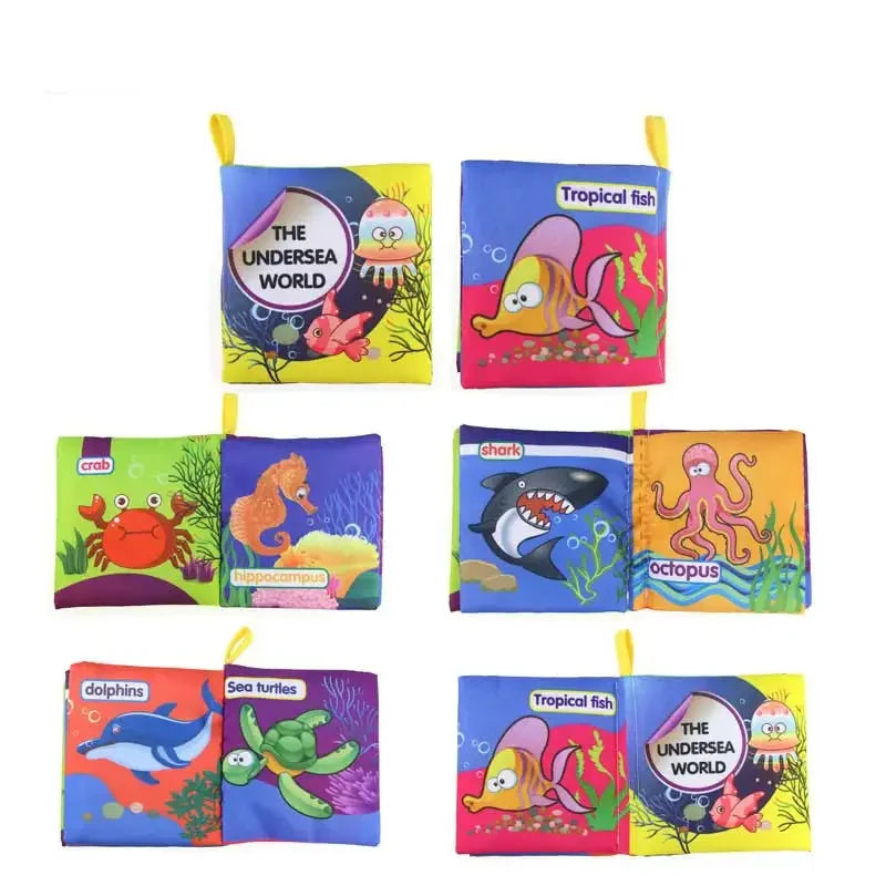 Baby Soft Cloth Books Rustle Sound Quiet Infant Early Learning