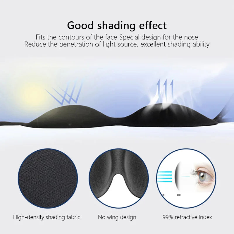 3D Contoured Sleep Mask – 100% Light Blocking & Breathable