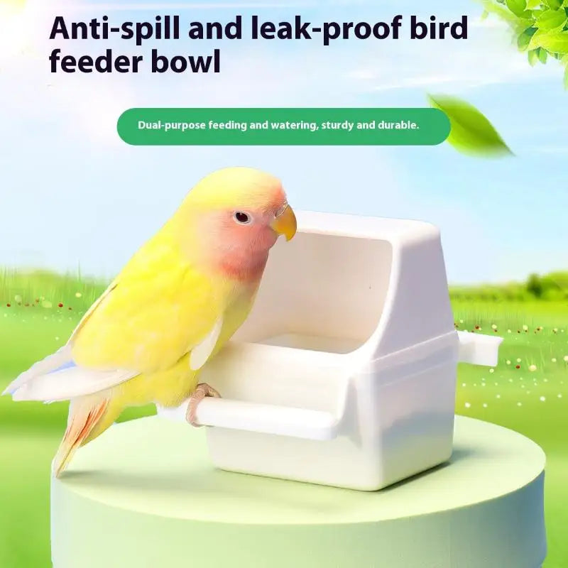 Large Anti-Splash Bird Feeder Box for Parrots & Small Birds