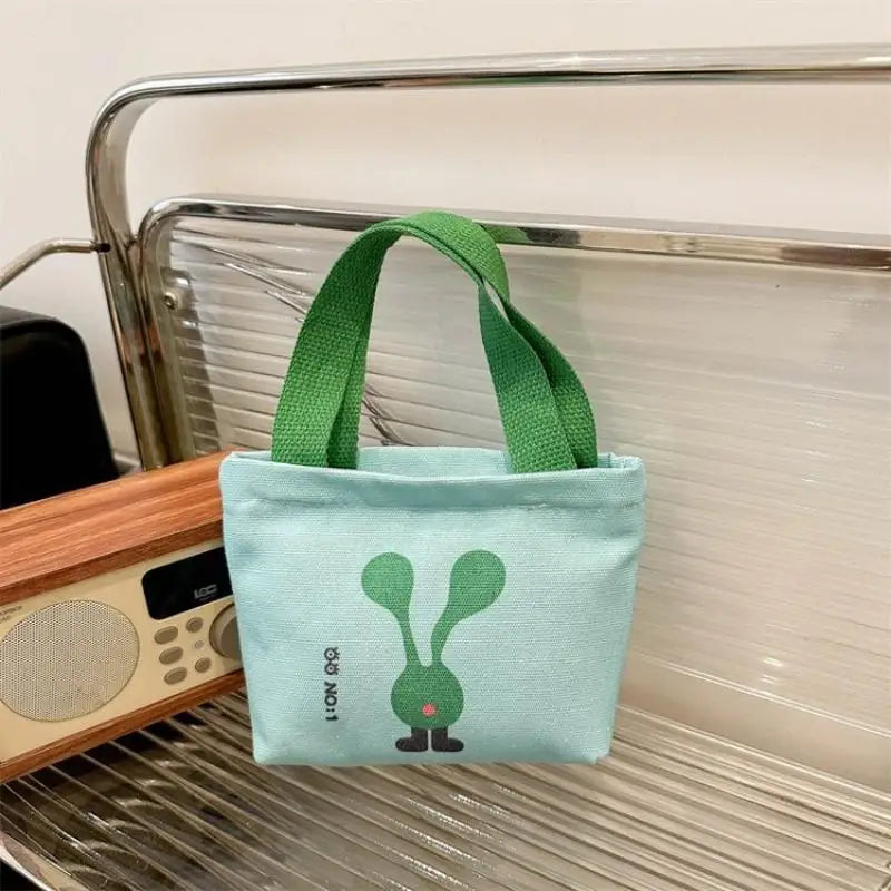 Korean Style Mini Canvas Handbag – Cute Cartoon Tote Bag