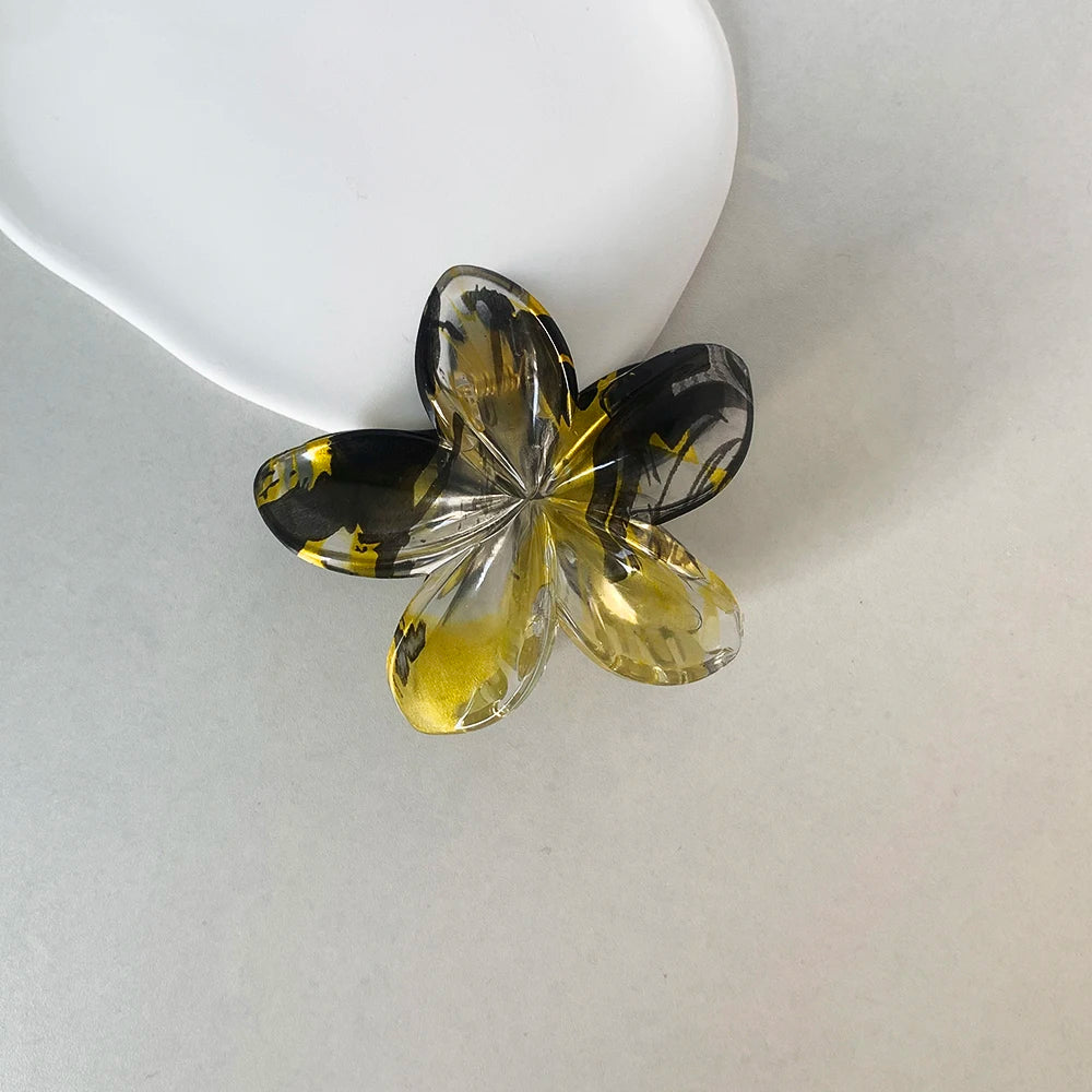 Large Floral Hair Claw Clip – Elegant Plastic Flower Clip for Women Hair Accessories Peaceful Pleasures Health and Wellness Style 1