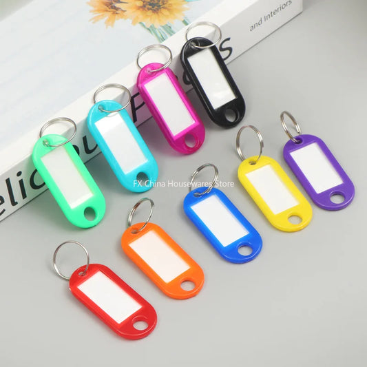 50pcs Colorful Plastic Tags Hotel Number Classification Card Key Tags Label Name Baggage Tag ID Name Tags With Split Ring Peaceful Pleasures Health and Wellness