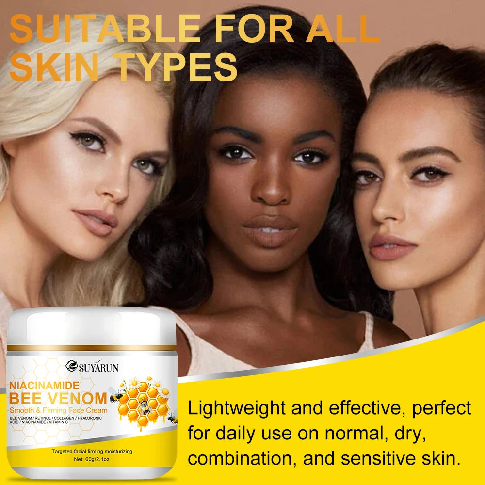 SUYARUN Niacinamide & Bee Venom Face Cream - Anti-Aging Brightening Moisturizer, Tightening Skin Care for Women & Men. Peaceful Pleasures Health and Wellness