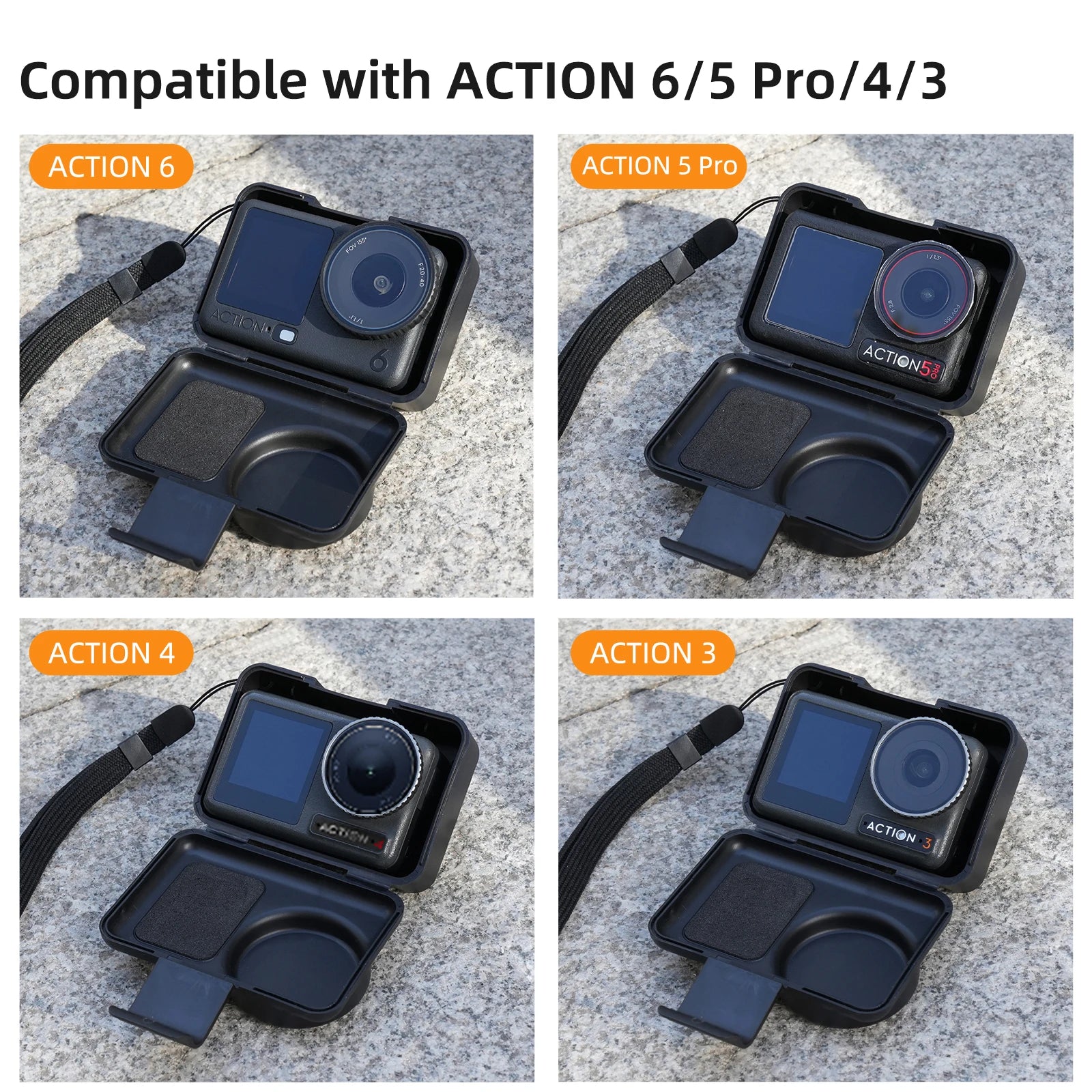 Snap-On For DJI ACTION 6/5 Pro/4/3 Storage Case Impact-Resistant And Shockproof Protective Case Portable Storage Accessory Peaceful Pleasures Health and Wellness