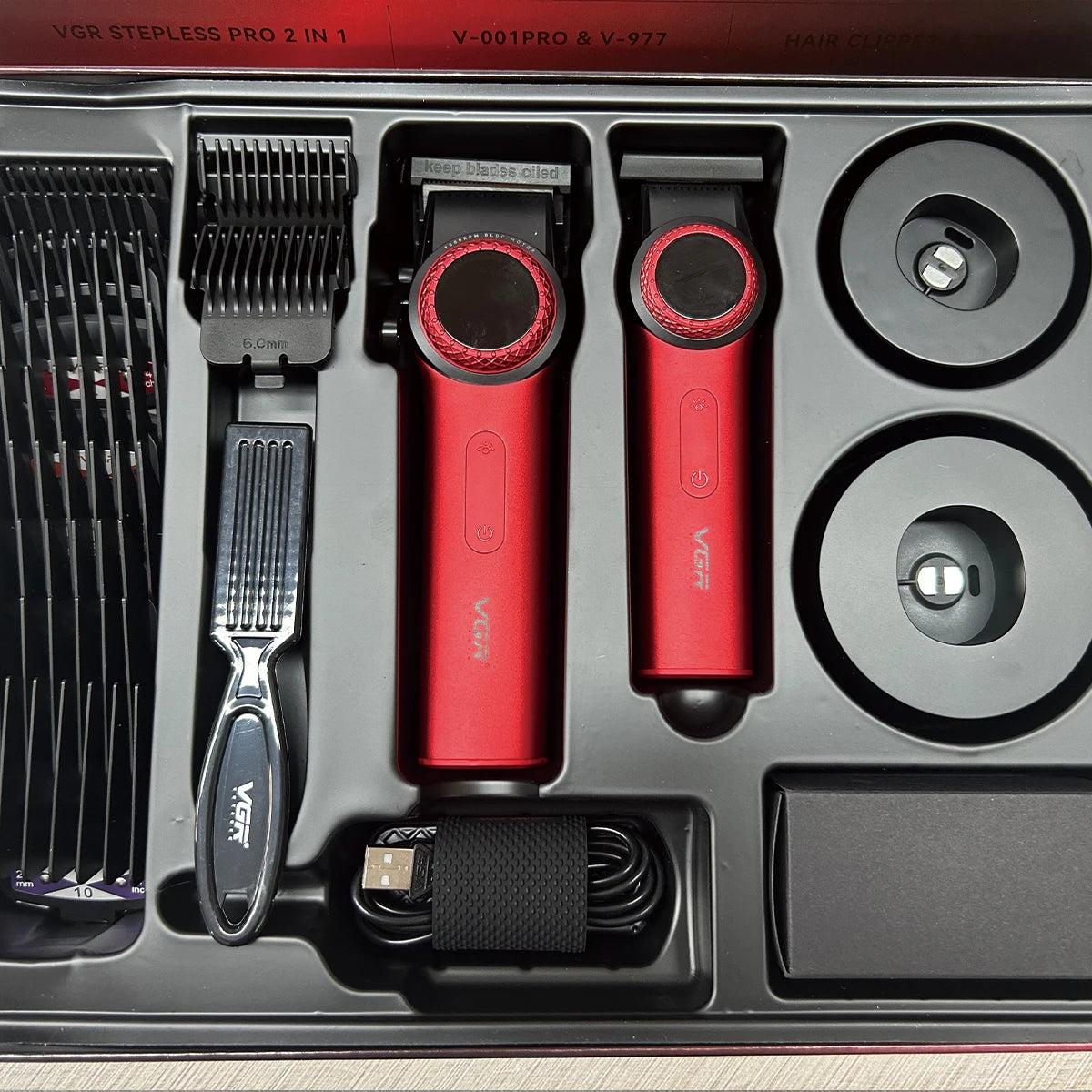 VGR high-end hair cutting set with 12000 RPM power electric shaving machine, professional hair trimmer combination V-001&977 Peaceful Pleasures Health and Wellness