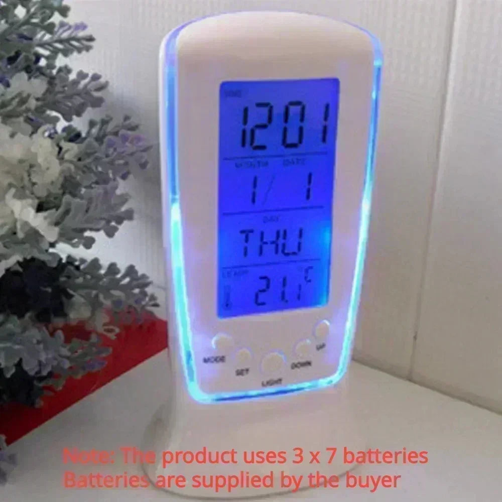 3D LED Digital Alarm Clock – Wall & Desk Display, Auto Dimming
