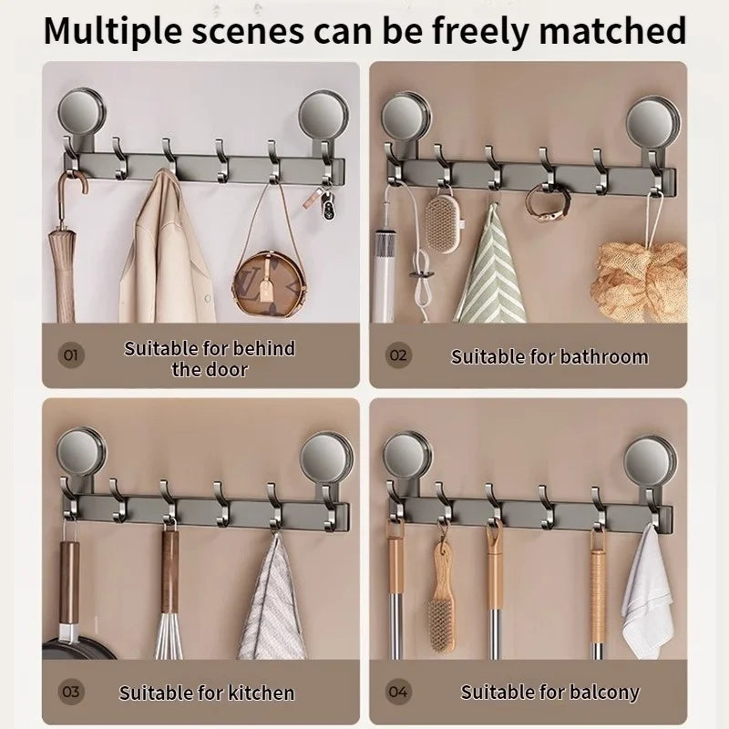 8-Hook No-Drill Suction Cup Wall Hooks | Kitchen & Bathroom