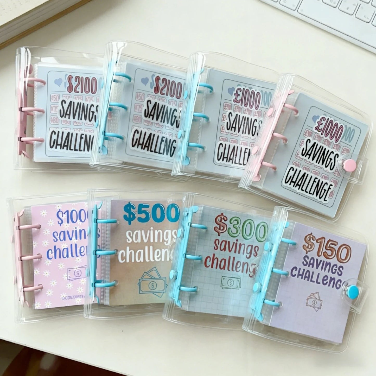 Money Savings Challenge Binder with Envelopes | Glossy PVC