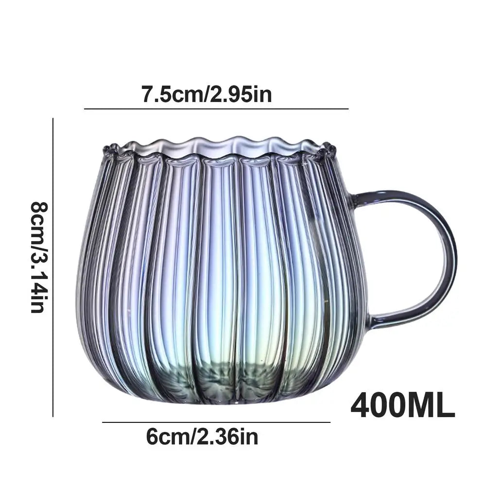 400ml Pumpkin Shape Glass Mug | Dishwasher Safe Coffee & Tea Cup Glass Mug Peaceful Pleasures Health and Wellness D 301-400ml
