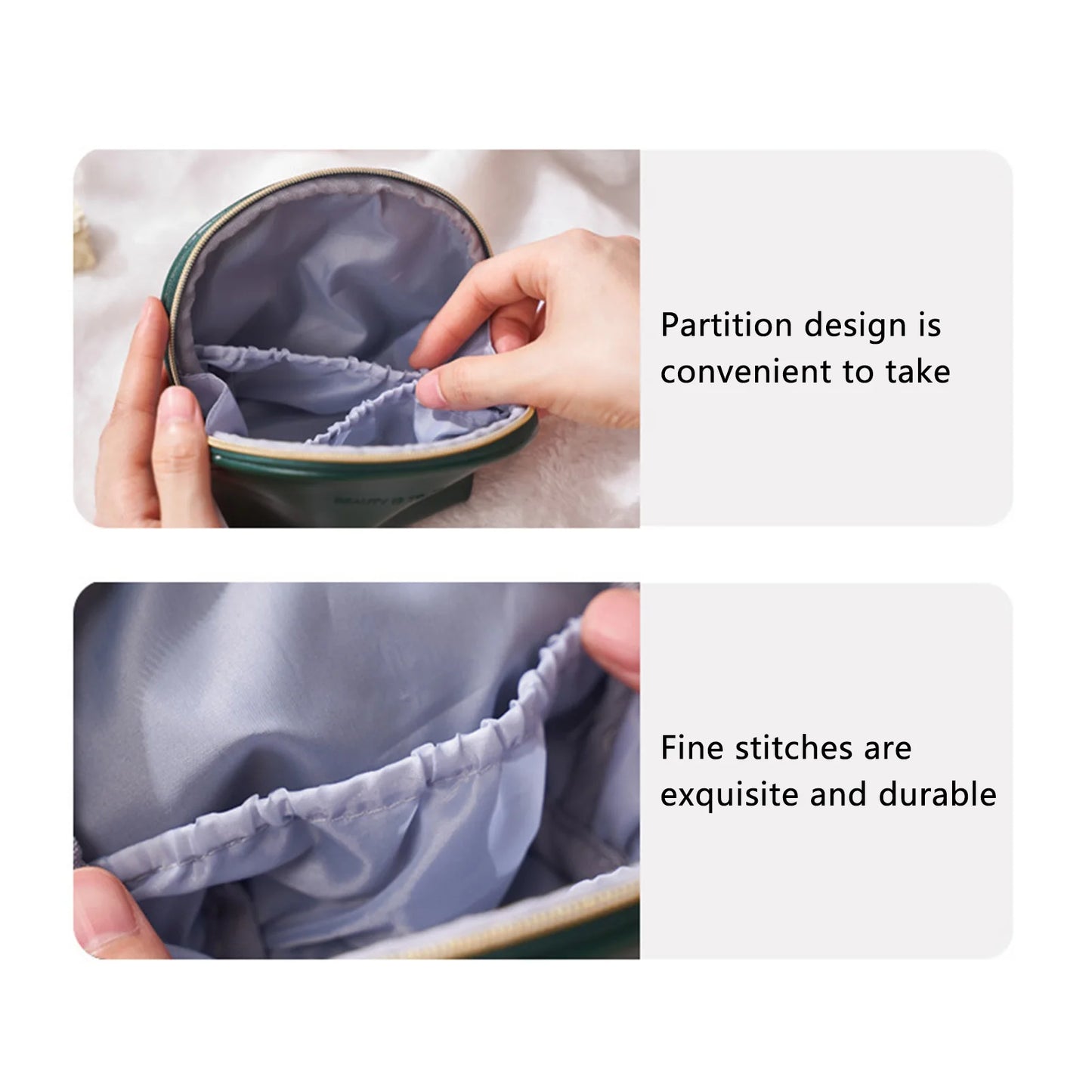 Lipstick Storage Pouch Wallet Insert Portable Cosmetic Bag Compact Lightweight Travel Essential Durable Polyester PVC Coating Peaceful Pleasures Health and Wellness