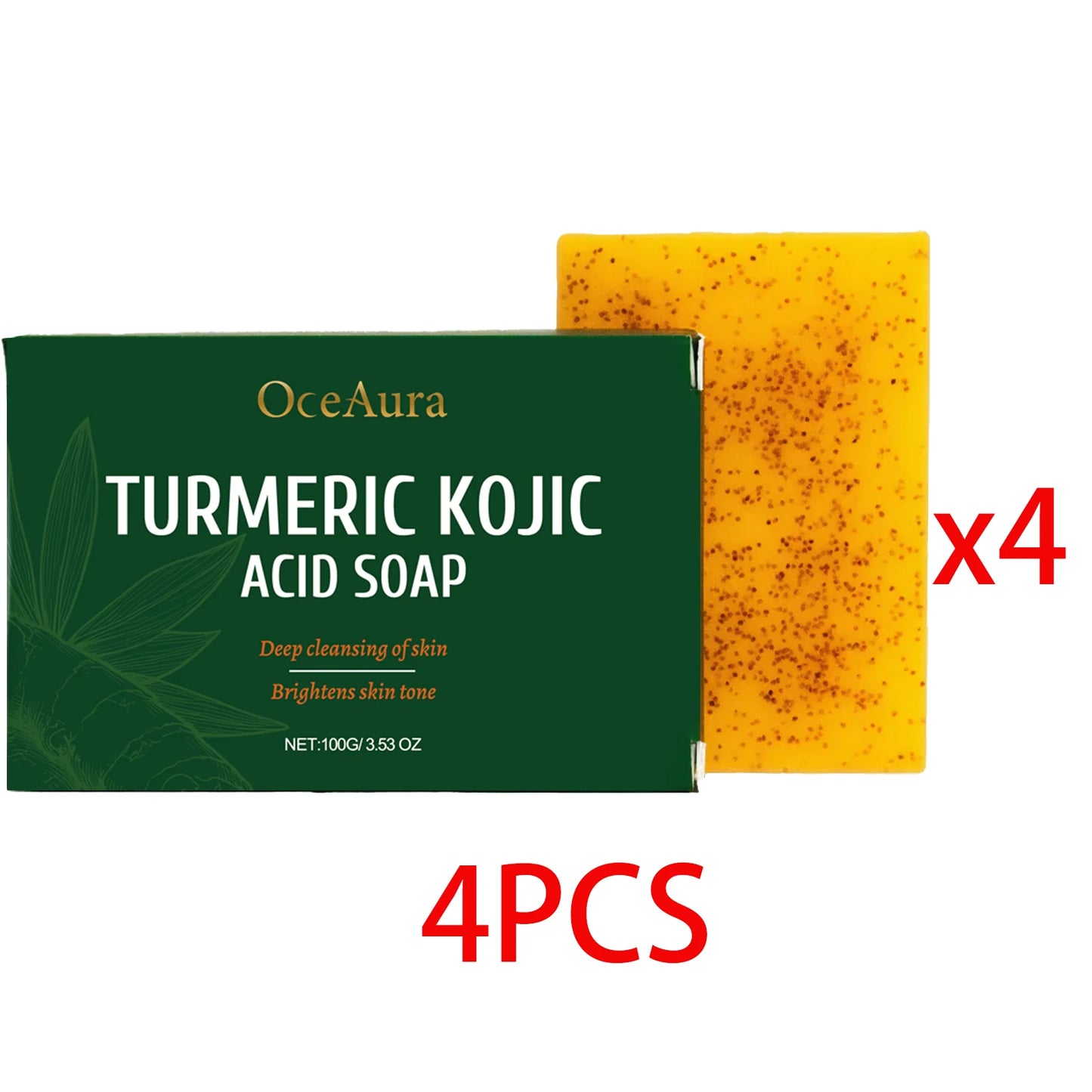 OceAura Turmeric & Kojic Acid Brightening Soap Bar 100g