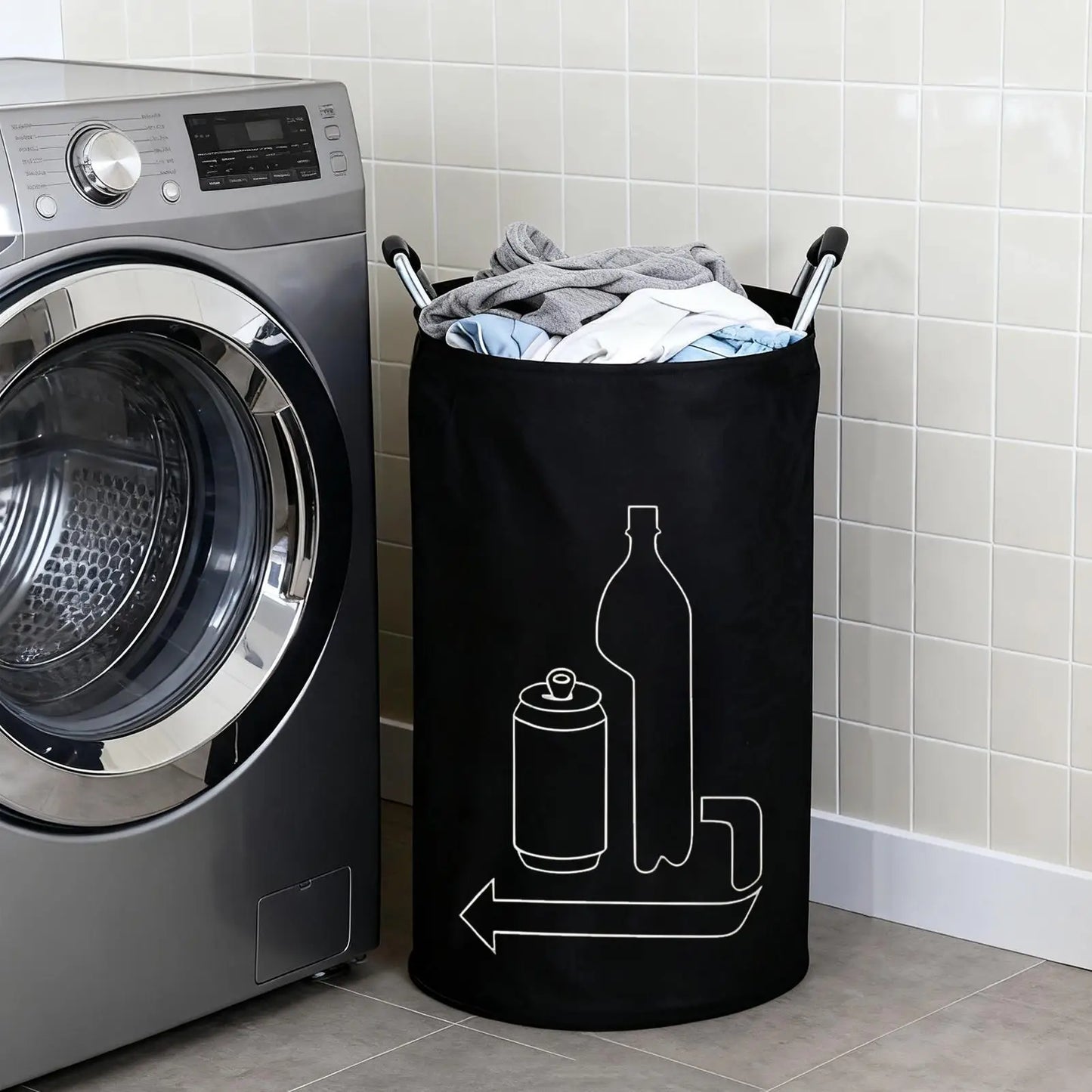 115L Folding Recycling Bin | Large Bottle Storage Basket